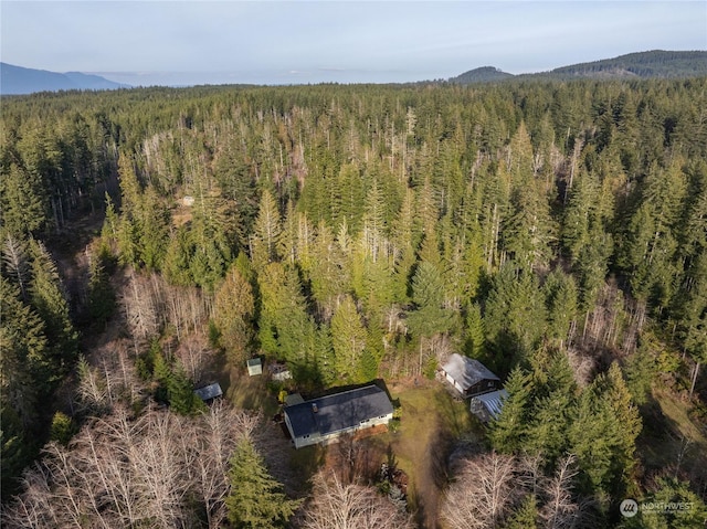 aerial view featuring a mountain view