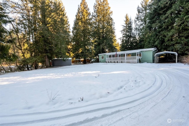 view of snowy yard