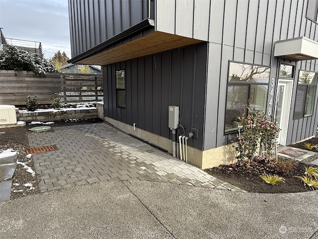 view of property exterior featuring a patio