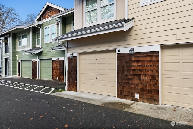 exterior space featuring a garage