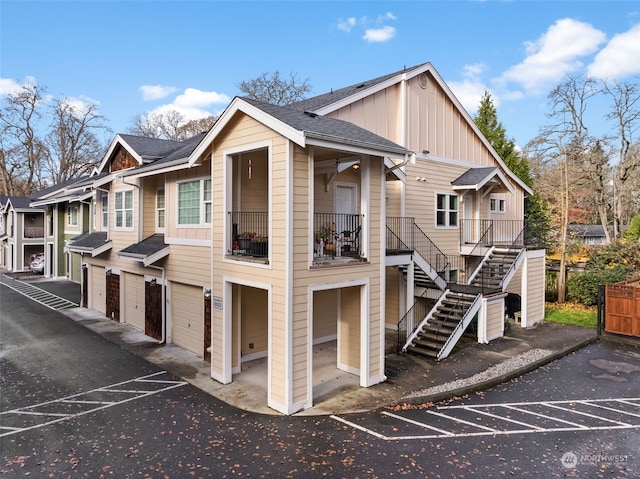 view of property featuring a garage