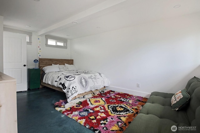 bedroom with baseboards