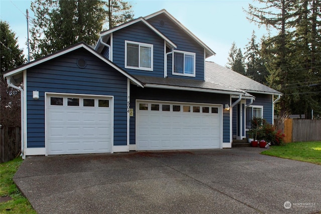 view of front facade with a garage