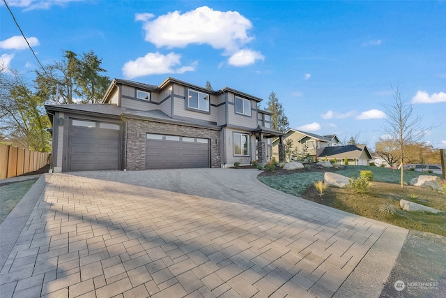 view of front of house with a garage