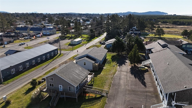 bird's eye view with a mountain view