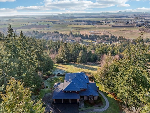 aerial view featuring a mountain view