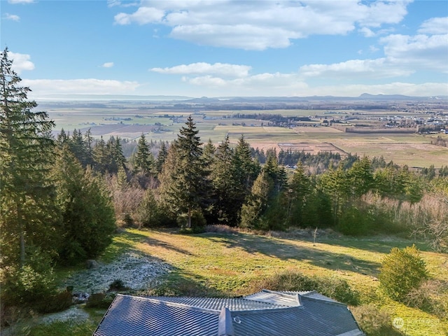 drone / aerial view with a rural view