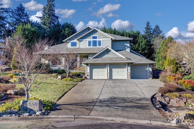 view of front of house with a garage