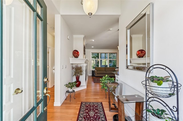 foyer entrance featuring light hardwood / wood-style flooring