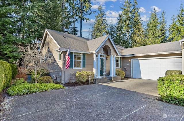 view of front of house with a garage