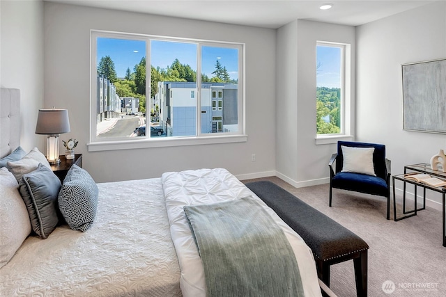 8834 NE 173rd Pl Unit C, Bothell, WA 98011 - bedroom featuring carpet floors, baseboards, and recessed lighting