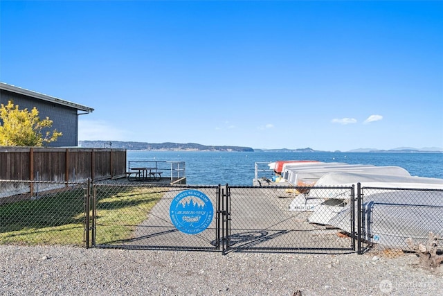 property view of water featuring a mountain view