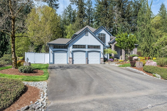 view of front of property featuring a garage