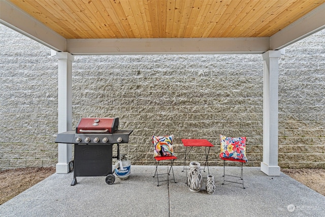 view of patio with area for grilling