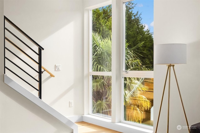 doorway to outside with hardwood / wood-style floors