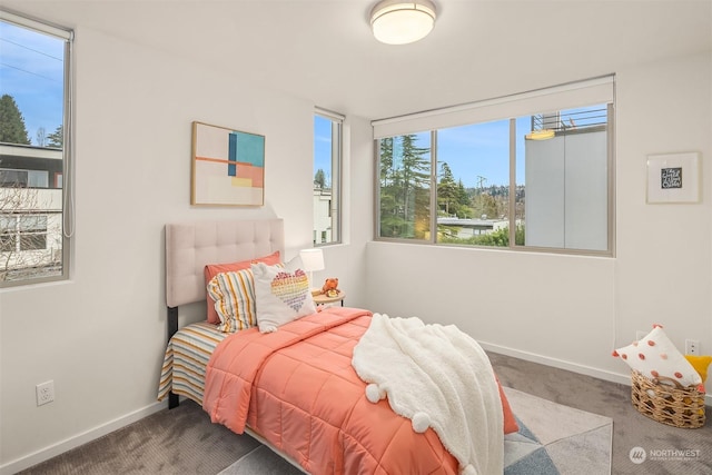 bedroom with carpet floors