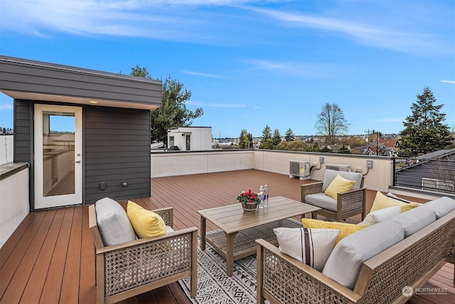 deck featuring an outdoor hangout area