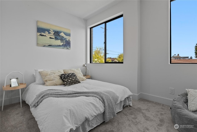 bedroom featuring carpet