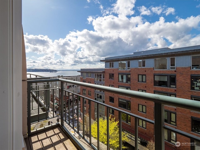 balcony with a water view