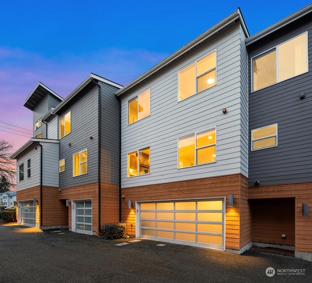 view of front of house with a garage