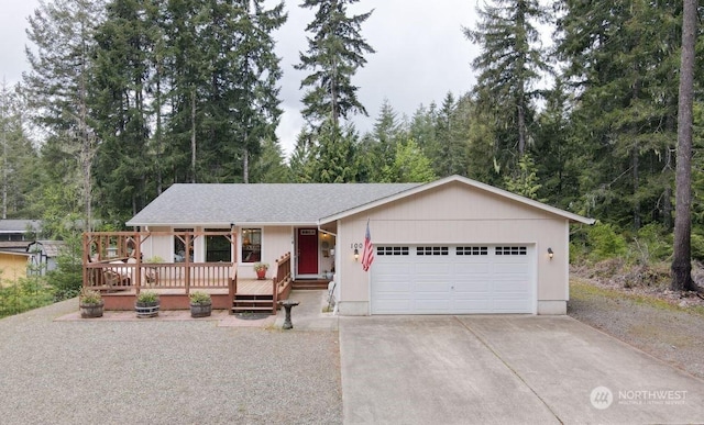 ranch-style home with a garage