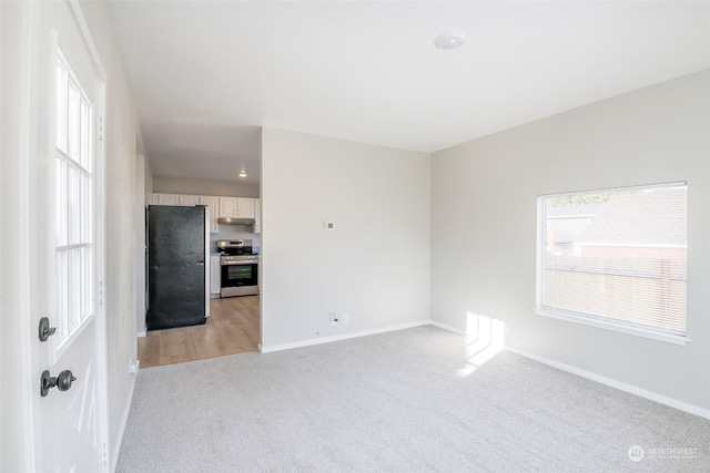 empty room featuring a healthy amount of sunlight and light carpet