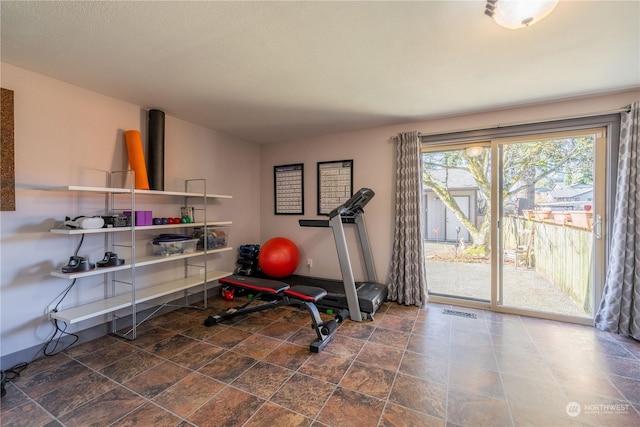 exercise room with visible vents