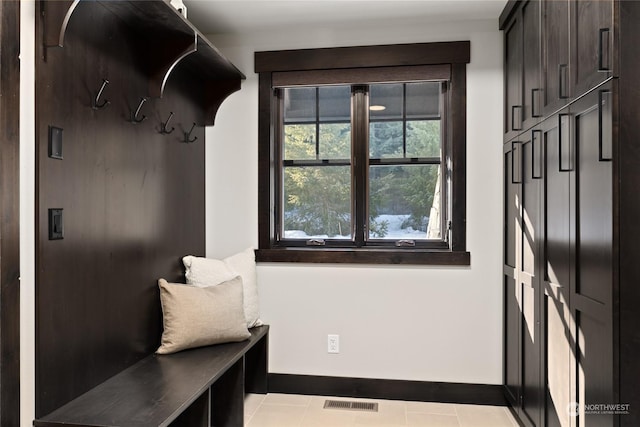 mudroom featuring light tile patterned floors