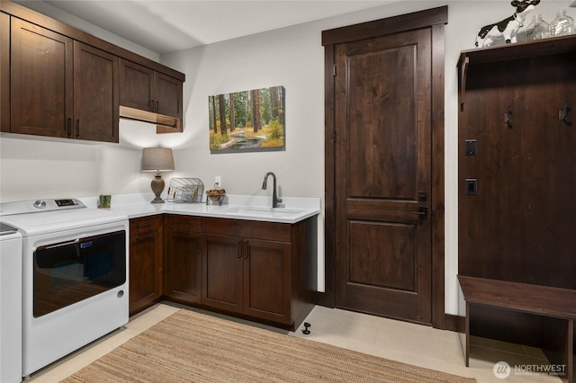 120 Rocky Run Loop, Cle Elum, WA 98922 - washroom featuring cabinet space, light tile patterned floors, and independent washer and dryer
