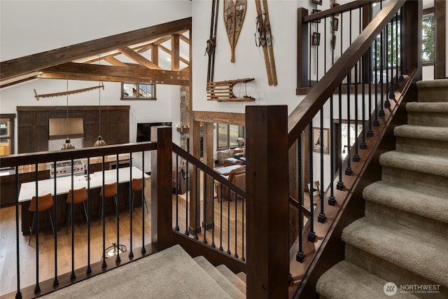 120 Rocky Run Loop, Cle Elum, WA 98922 - stairway with wood finished floors and plenty of natural light