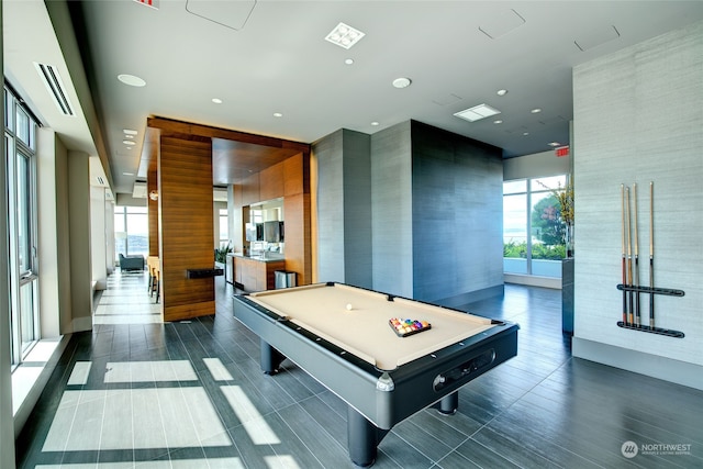 rec room featuring pool table