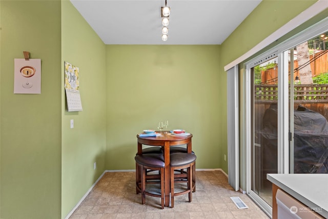 view of dining area