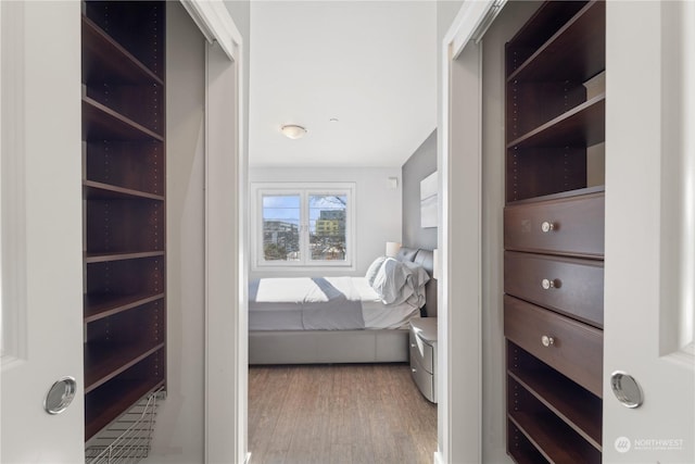 bedroom featuring light hardwood / wood-style flooring