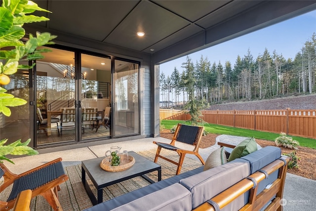 view of patio / terrace with an outdoor living space