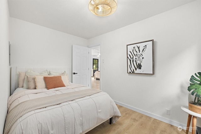 bedroom featuring light hardwood / wood-style flooring