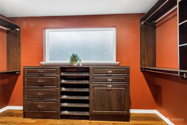 spacious closet with wood-type flooring