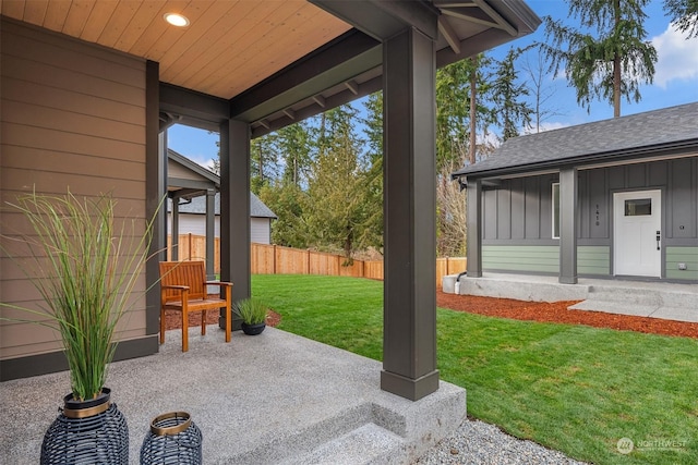 view of patio / terrace with fence