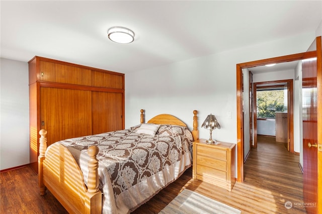 bedroom featuring hardwood / wood-style flooring