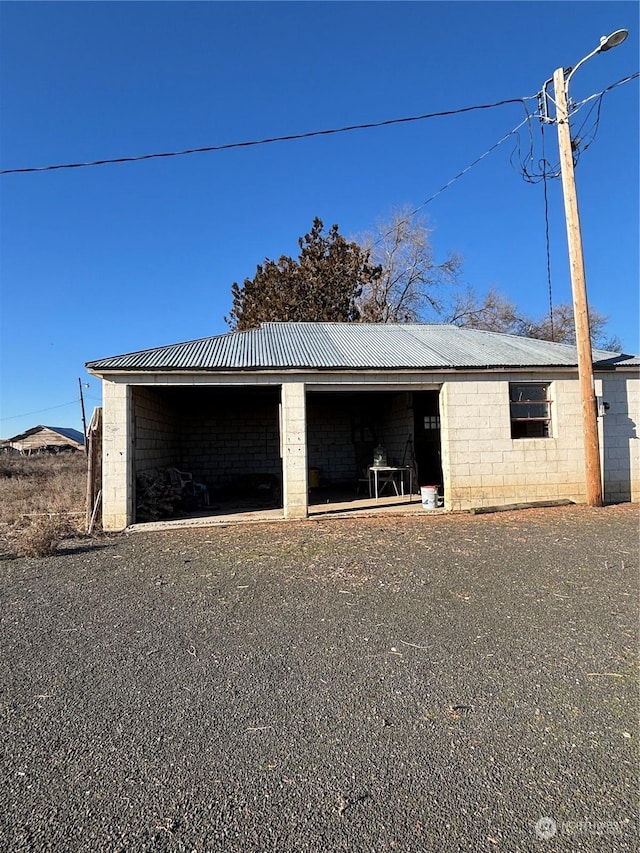 view of garage