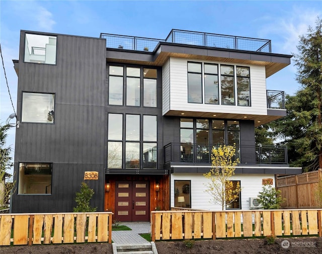 contemporary house featuring a garage