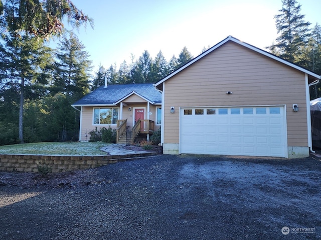 view of front of property featuring a garage