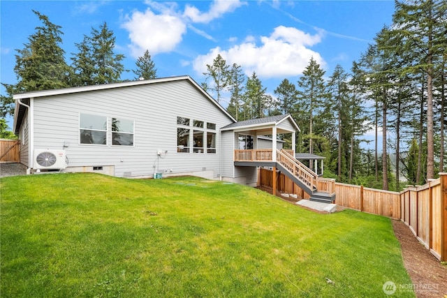6612 6th St E, Tacoma, WA 98424 - rear view of house featuring a cooling unit, stairs, and a wooden deck