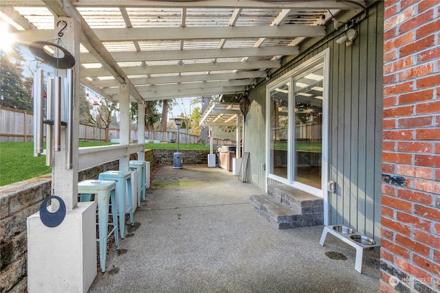 view of patio / terrace with exterior bar