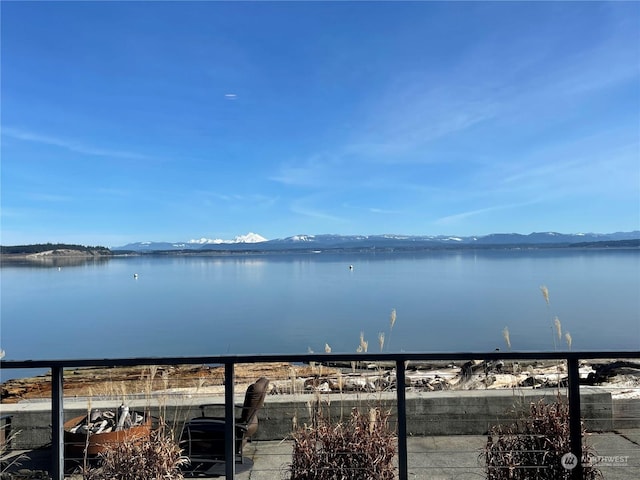 view of water feature with a mountain view