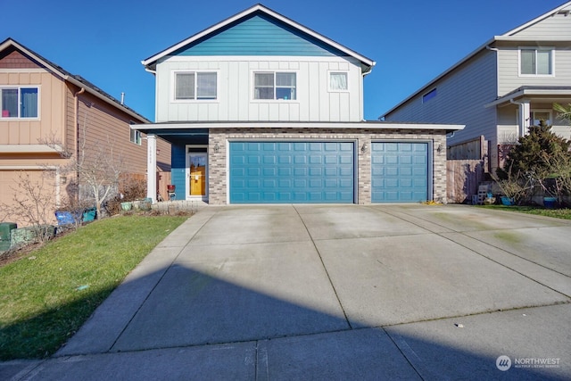 view of property featuring a garage