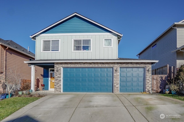 view of property with a garage