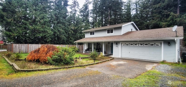 view of front property featuring a garage