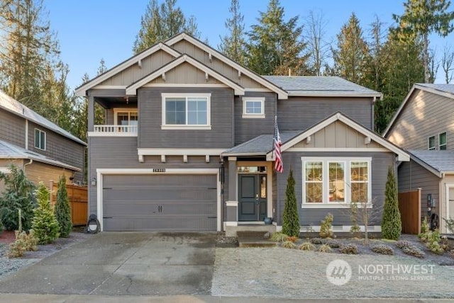 craftsman inspired home featuring a garage