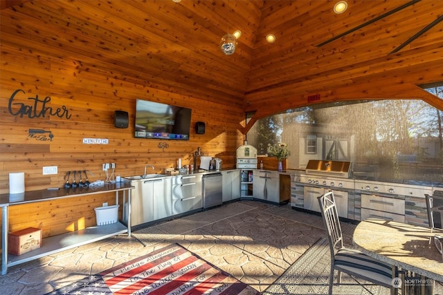 view of patio with area for grilling