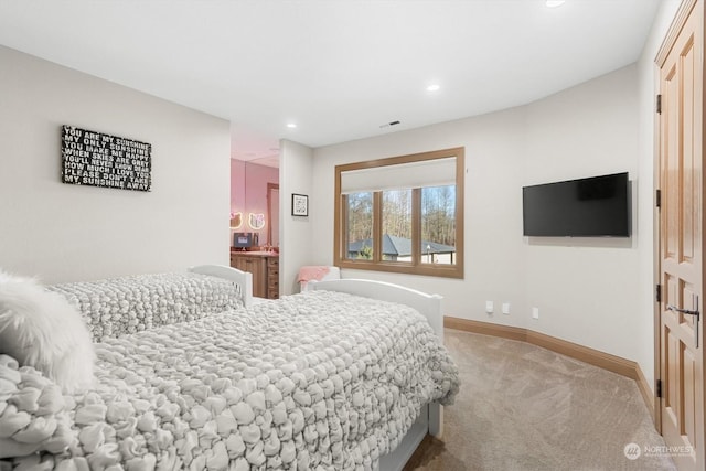 view of carpeted bedroom